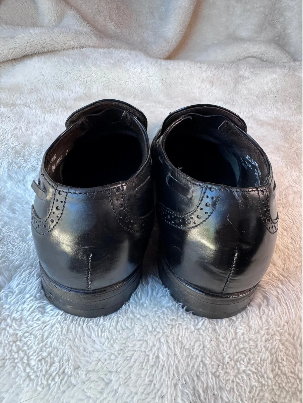 Vintage Stafford Comfort Plus Black Leather Wingtip Tassel Loafers -Men's Size 8